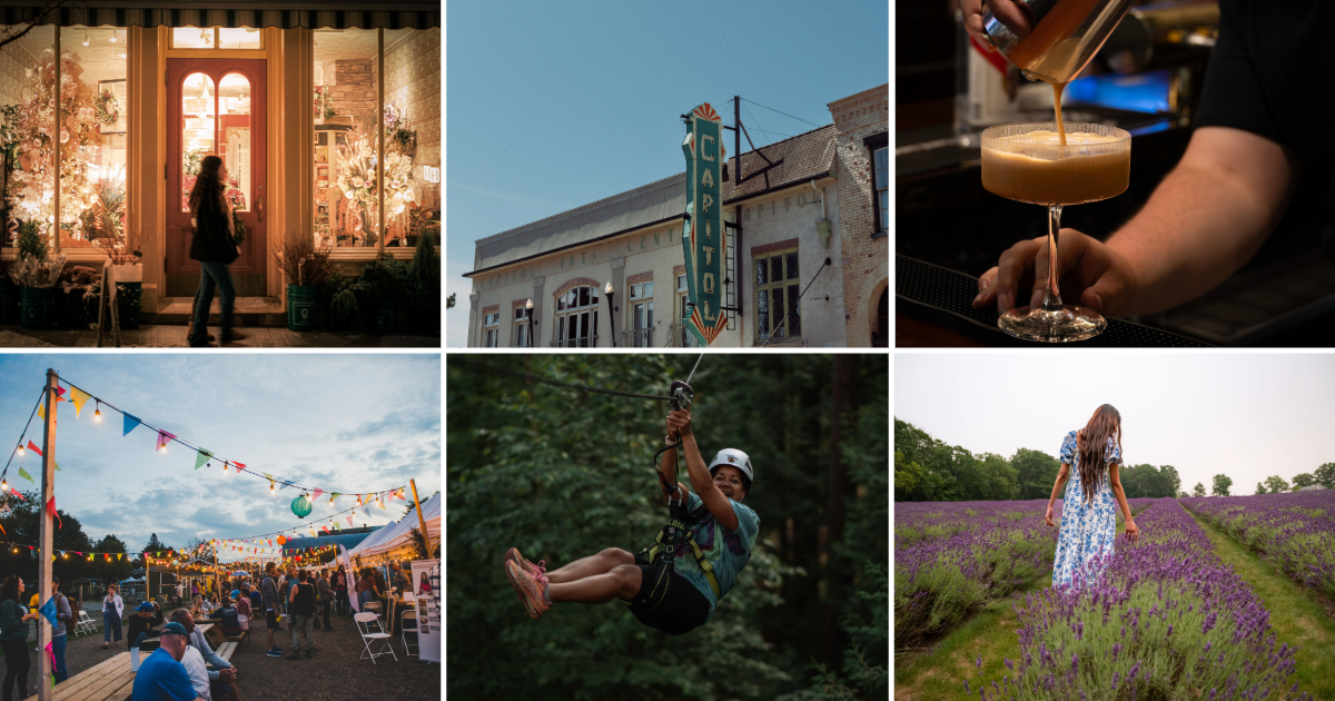 Collage of images including
